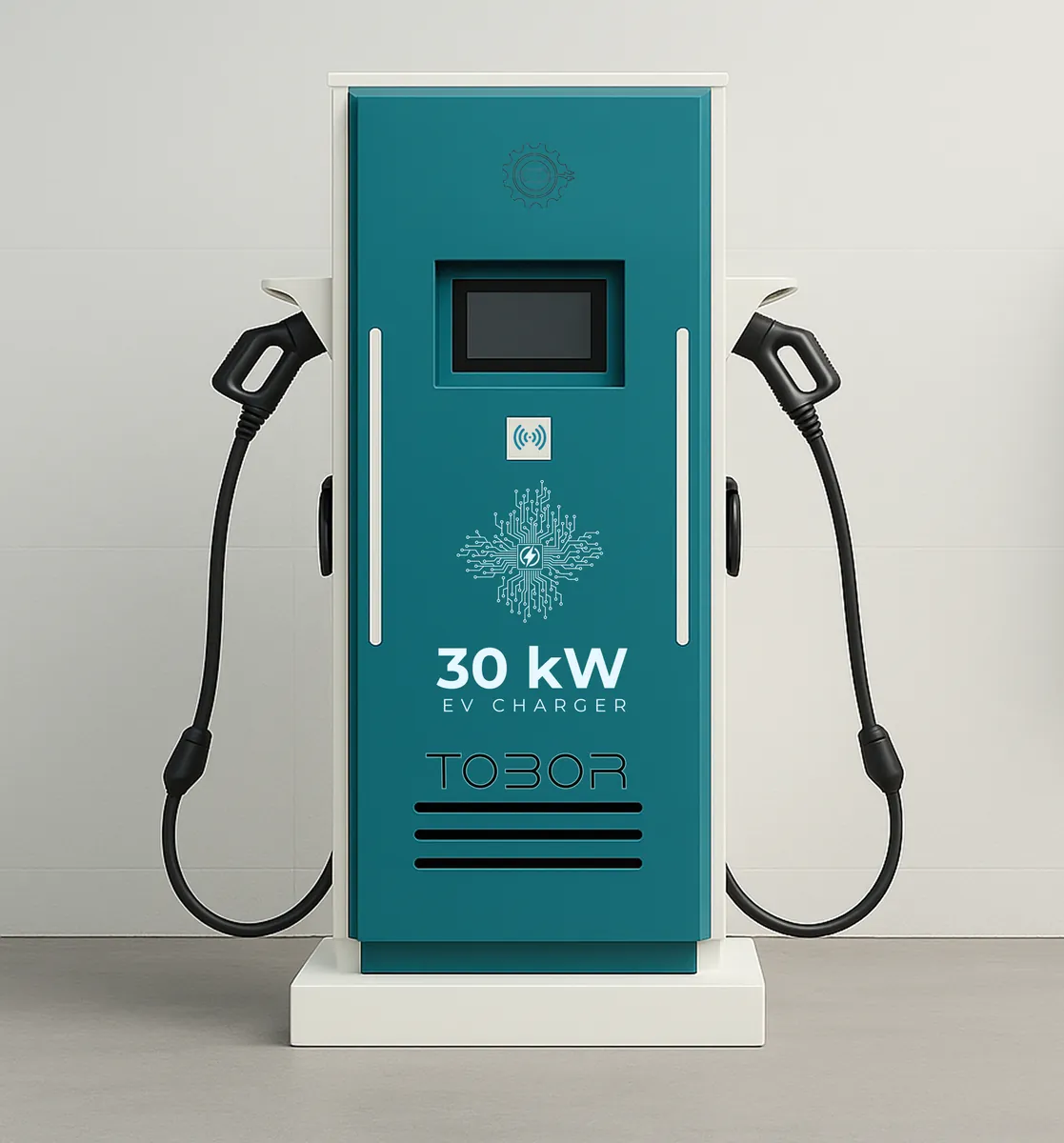 TOBOR 30 kW DC charger used for fleet depot charging
