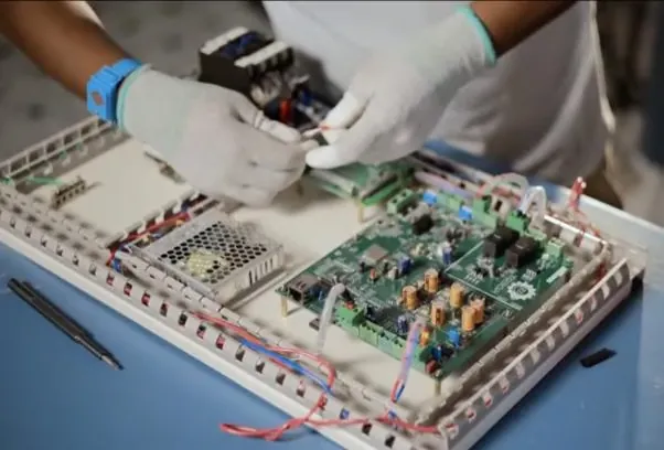Engineer working on TOBOR electronics at the Gurugram facility